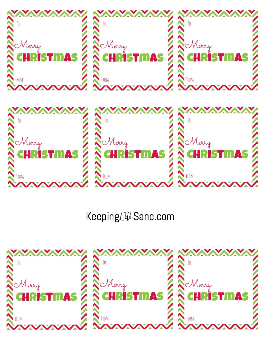 Free Christmas Gift Tags Printable Squares Keeping Life Sane