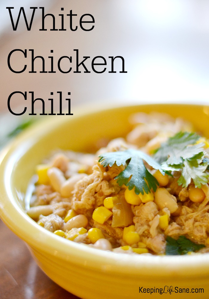 Here's a great White Chicken Chili that is so delicious on a cold day. Put it in your crockpot for a warm meal when you get home.