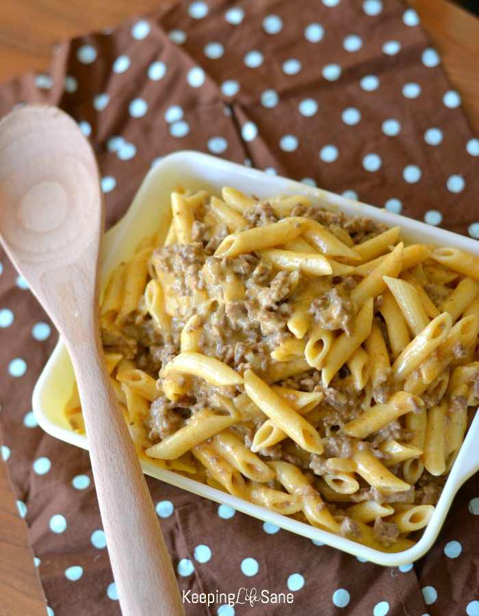 Add this yummy cheesy hamburger mac to your menu this week. I know your kids will love this family favorite and clean their plate.