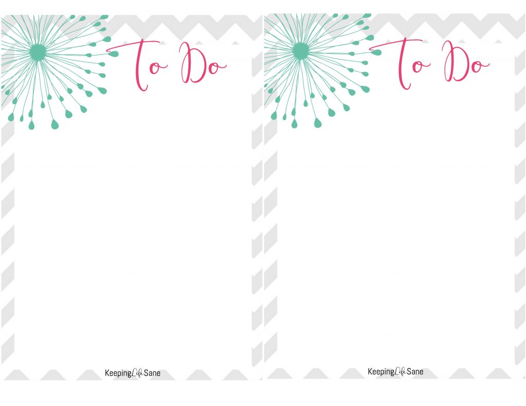 Do you keep your to-do list on a torn up piece of scrap paper? Print out this cute To Do list and throw away those ugly sheets.