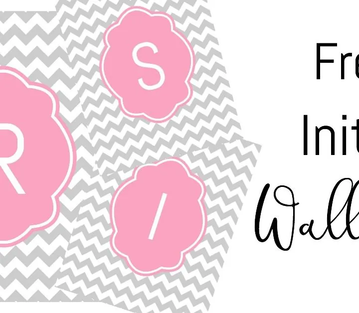 Free Printable Initial Wall Art with Chevron Background