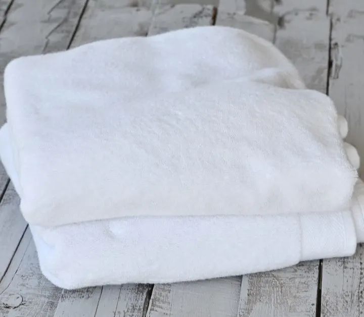 Stack of two white towels