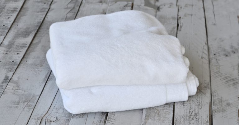 Stack of two white towels