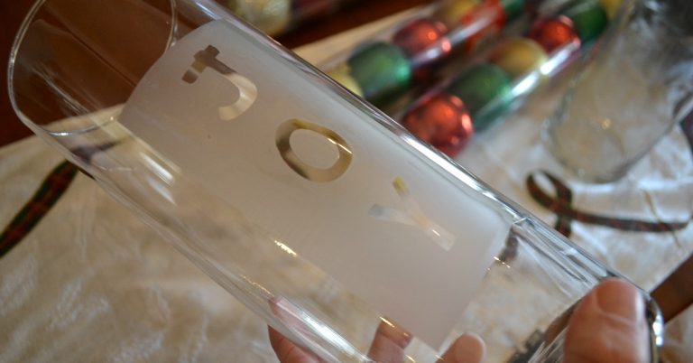 Etched Glass Christmas Decoration