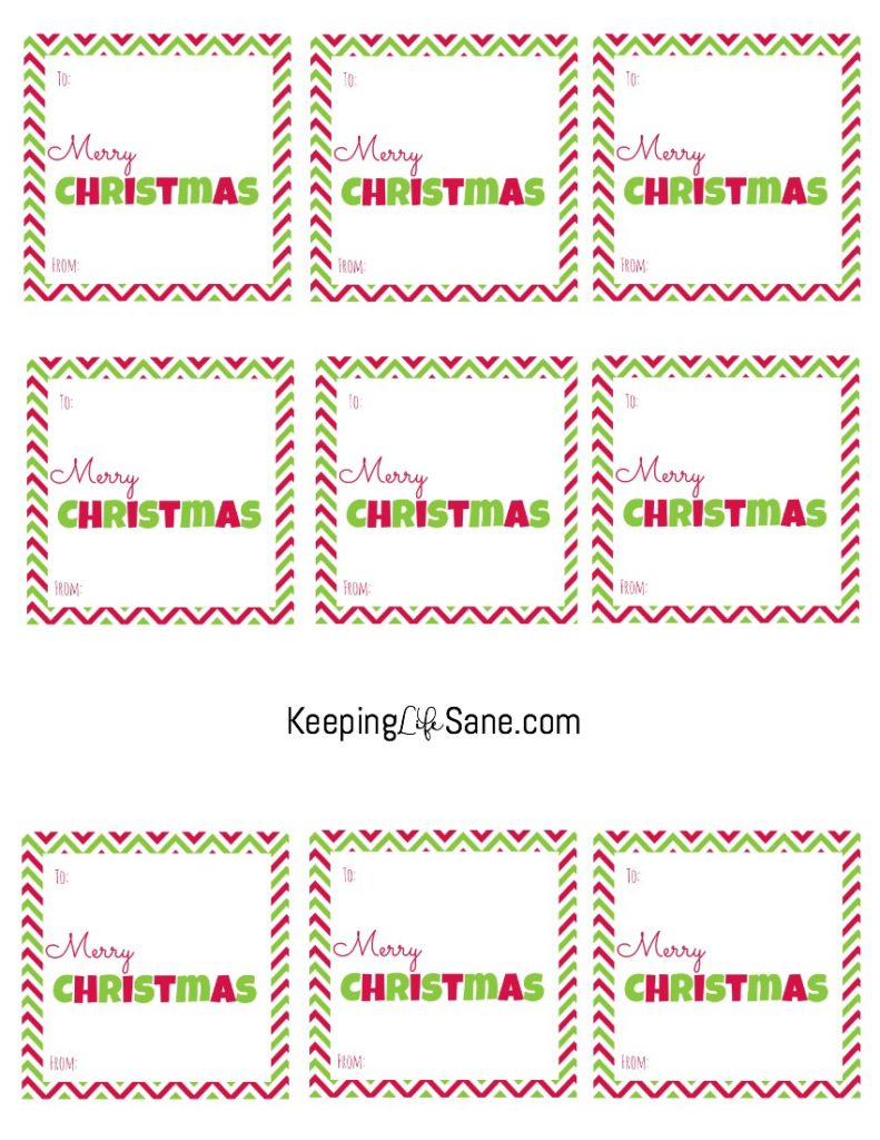 FREE Christmas Gift Tags- Printable Squares - Keeping Life Sane