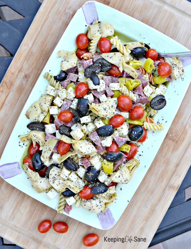 Pasta salad is a great dish to have in the refrigerator over the summer. This antipasto salad is a family favorite and perfect for lunch or dinner.