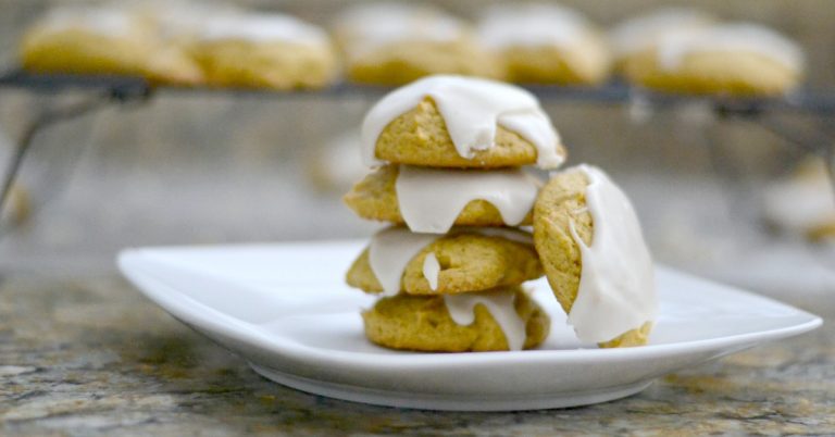 It's the time of year for iced pumpkin cookies! These are so yummy and perfect for fall. Icing is not optional! It makes these cookies perfect.