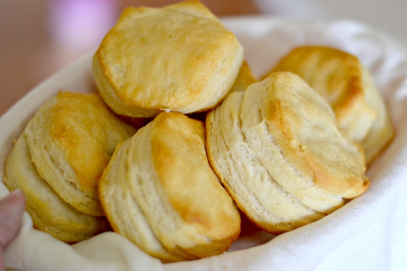 close up of perfectly cooked, browned biscuits