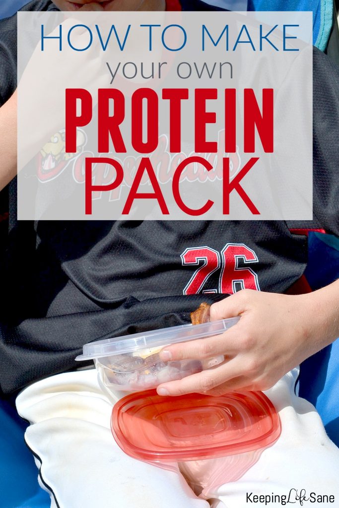 baseball player holding portable protein packs