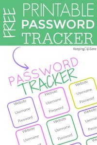Cute Free Printable Password Keeper - Keeping Life Sane