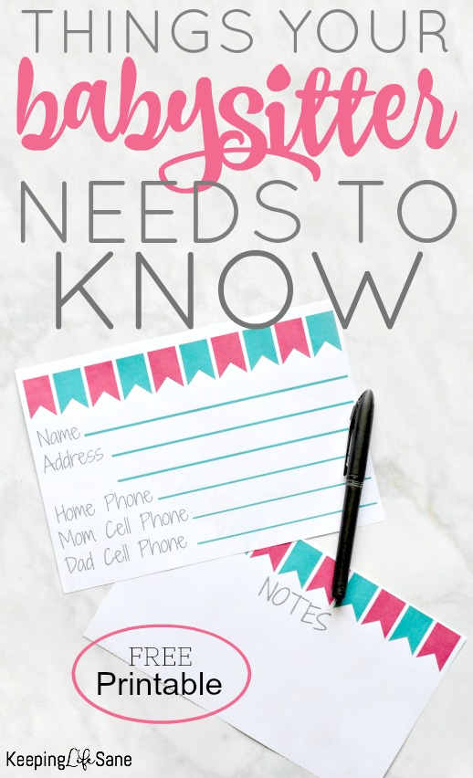 You may be wondering what things your babysitter needs to know before you leave the house & how to organize it all. Don't forget to grab this great printable too!