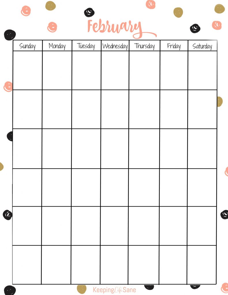 Vertical Calendar with cute dots