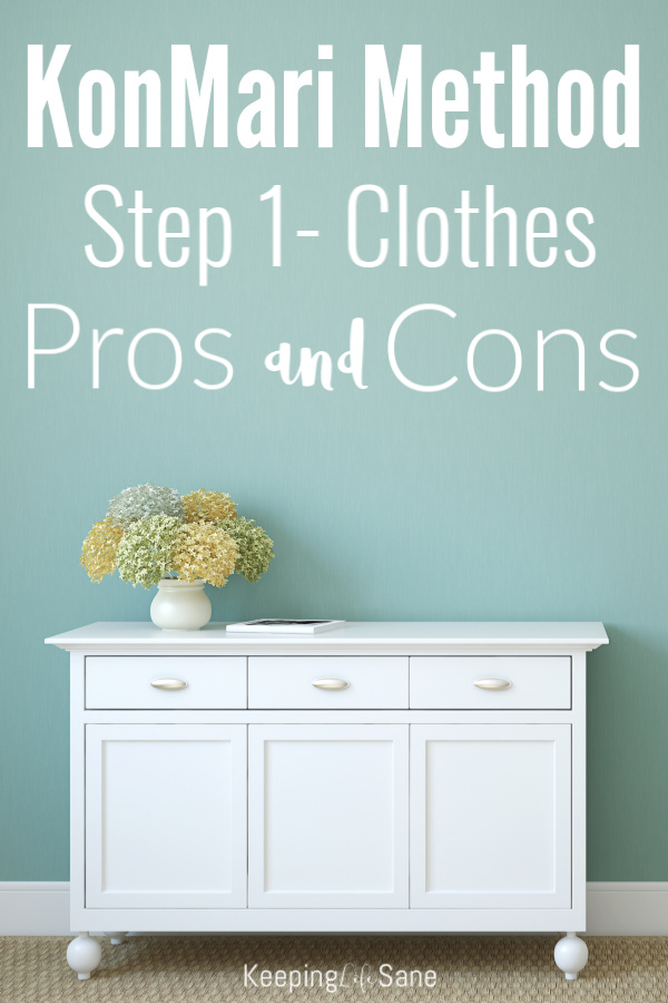 If you're trying to get organized, read this to make sure the KonMari Method is right for you. - The Pros and Cons of the KonMari Method Step 1- Clothes #KonMari #KonMariMethod #organizing #OrganizingClothes #MarieKondo #KonMariStep1