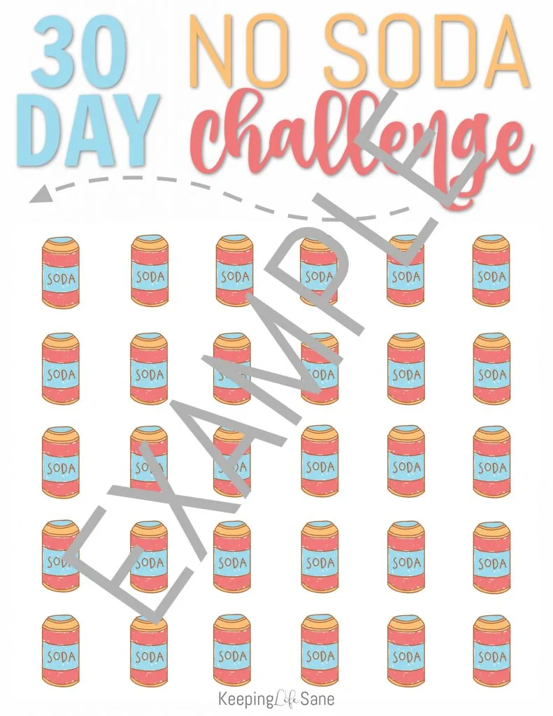 Do you feel like you are drinking too much soda? Try a 30 day no soda challenge and print out this tracker to keep you motivated.