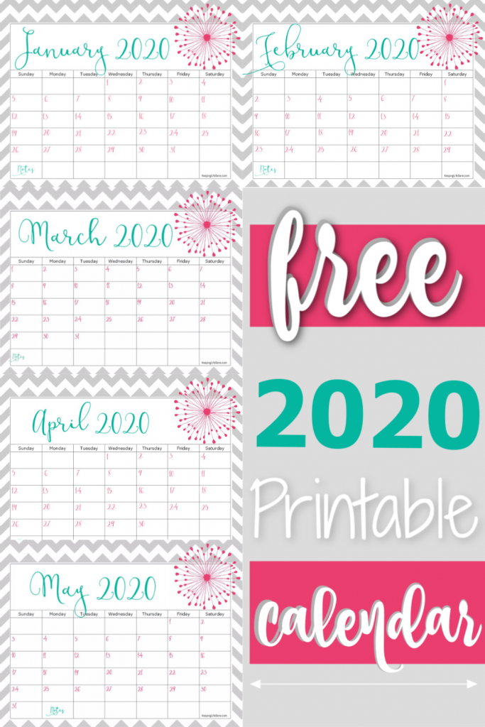 Don't you love looking at the month at a glance? Grab this free 2020 calendar. It's such a pretty style and will help you get organized.