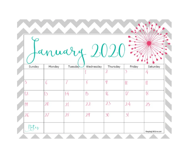 Don't you love looking at the month at a glance? Grab this free 2020 printable calendar. It's such a pretty style and will help you get organized.