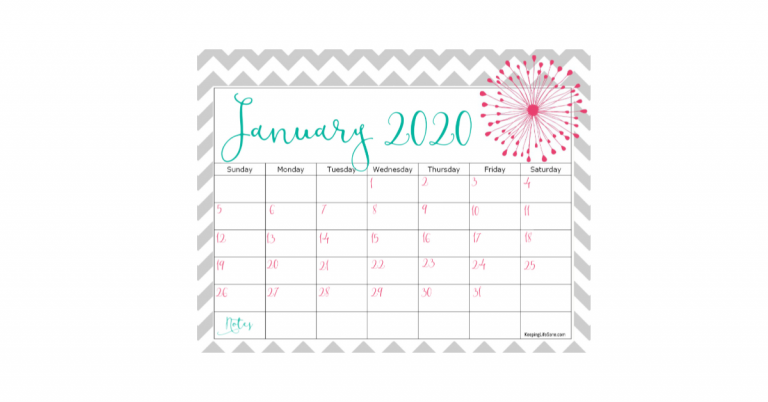 Don't you love looking at the month at a glance? Grab this free 2020 printable calendar. It's such a pretty style and will help you get organized.