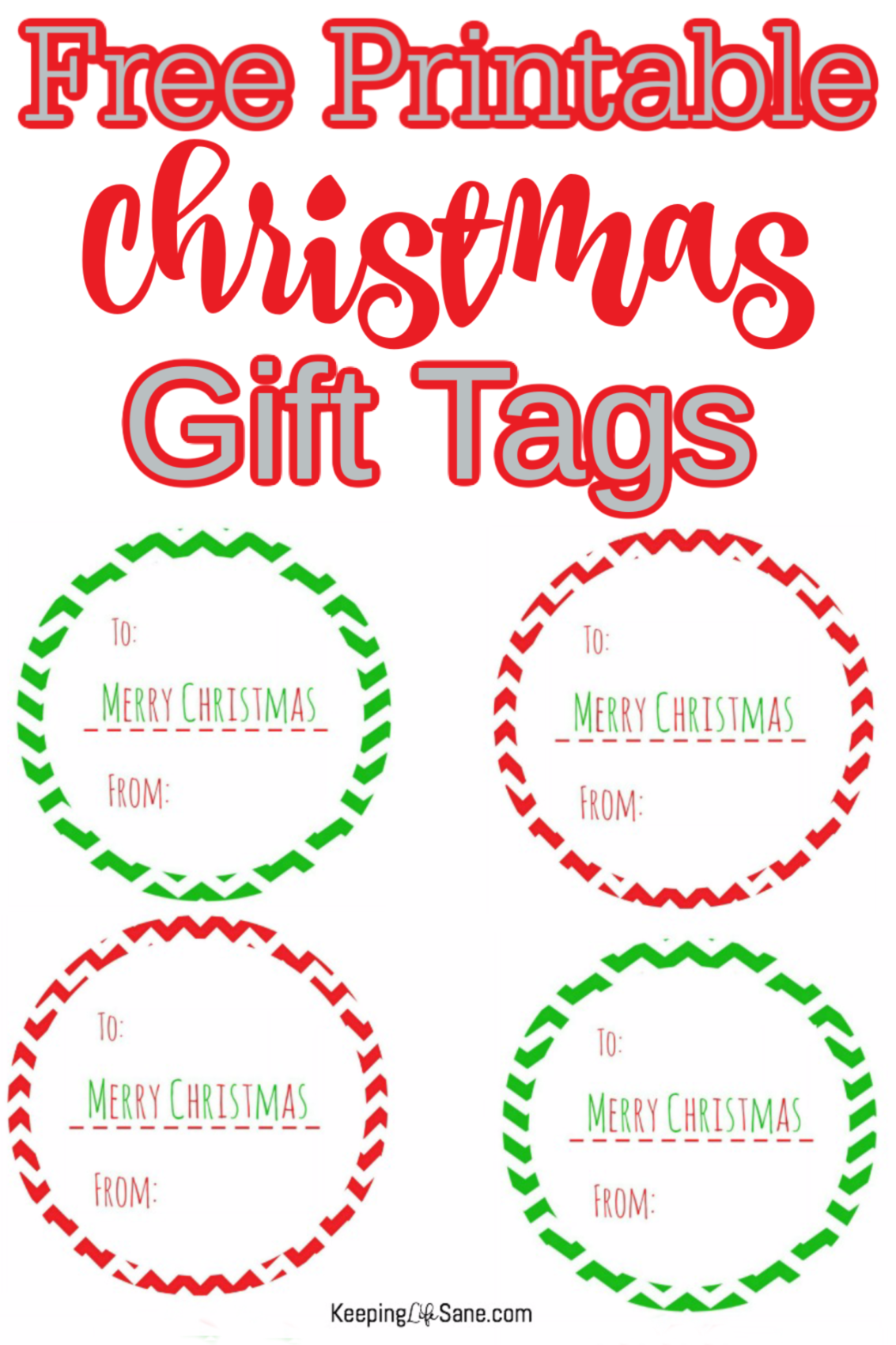 Christmas Circle Gift Tags that you can print at home - Keeping Life Sane