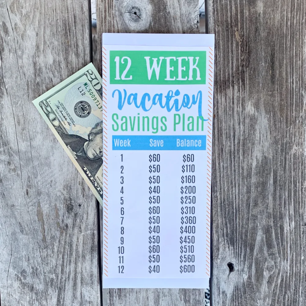 You may be wondering, "How do I save for vacation?" Learn about this REALISTIC vacation savings challenge. It's comes with a cute printable to help make saving easy.