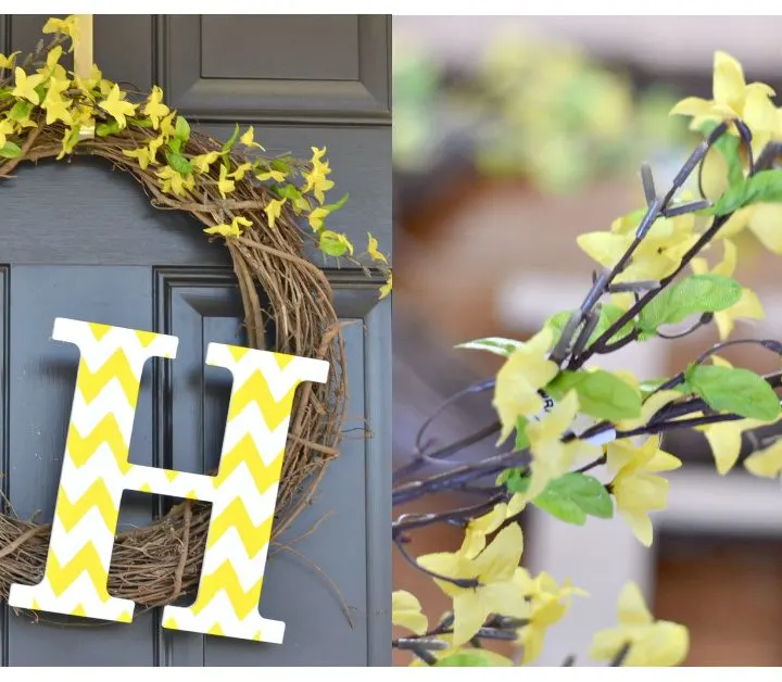 Here's an easy DIY spring wreath with initial for people who aren't crafty! It only takes a few steps to have a great looking door and it's inexpensive.