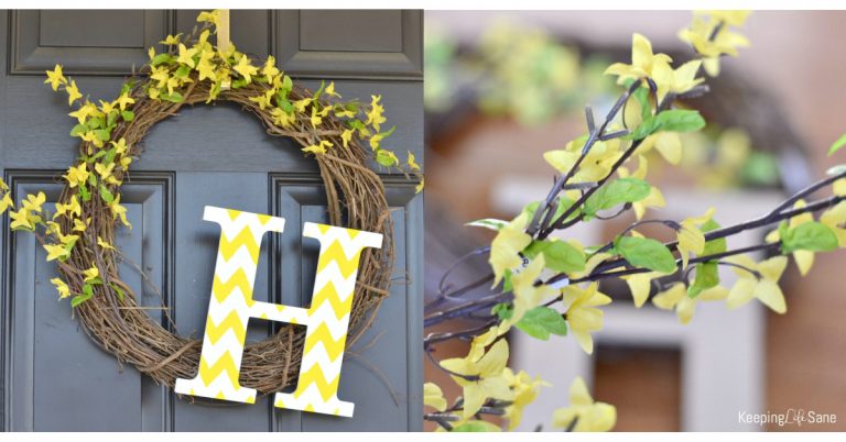Here's an easy DIY spring wreath with initial for people who aren't crafty! It only takes a few steps to have a great looking door and it's inexpensive.