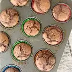 Chocolate cupcakes in muffin tin Square