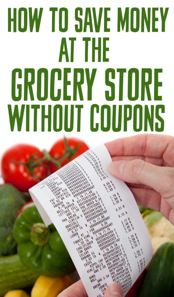 These 9 tips will teach you how to save money at the grocery store without using coupons. Perfect for busy families looking to save a few dollars each week.