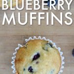 closeup view of eggless blueberry muffin on a wooden cutting board
