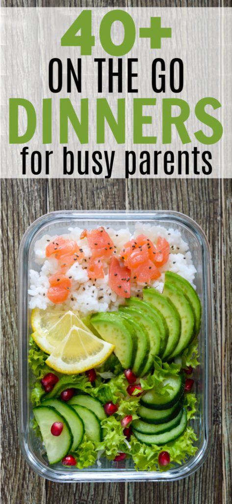 Over 40 to go recipes for parents and kids so you can eat healthy meals on busy days. You can still get to games, lessons AND still have a great dinner.