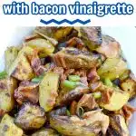 grilled potato wedges, overhead view with green onion sprinkled on