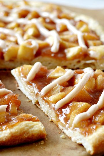 Beautiful view of apple pizza