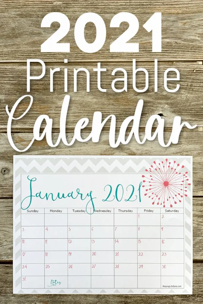 cute printable 2021 calendar for free keeping life sane