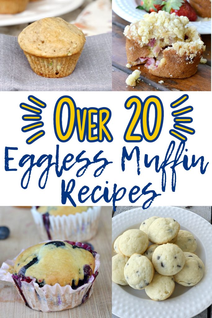 zucchini muffin, strawberry muffin, blueberry muffin and pile of pancake muffins