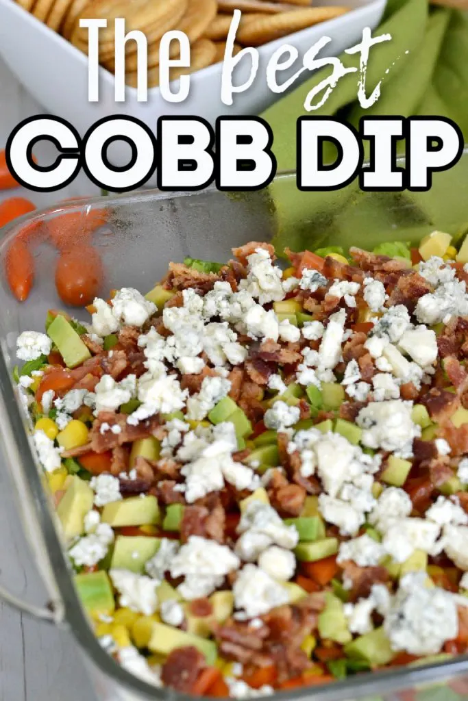 Cobb dip in clear glass container