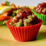 meatloaf in red silicone muffin cup