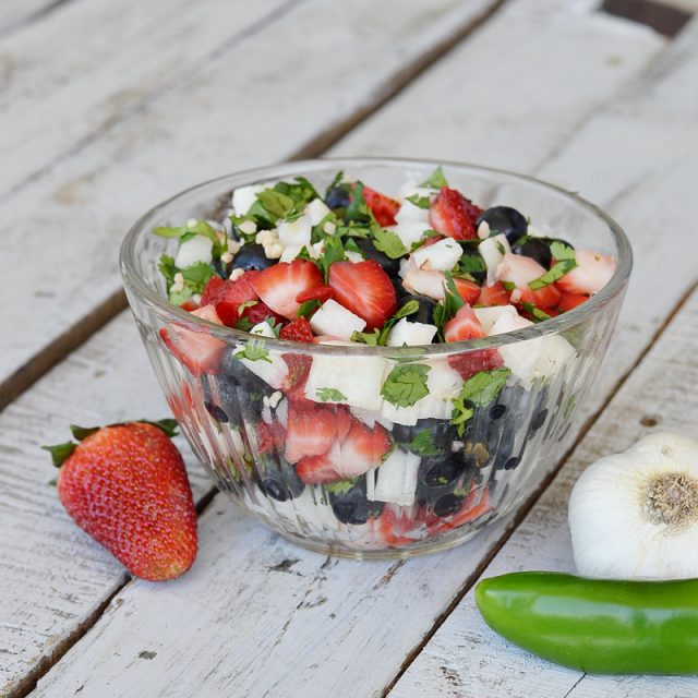 Jicama Salsa with Blueberries and Strawberries Keeping Life Sane