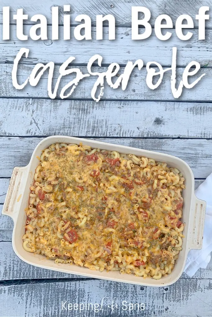 OVerhead view of Italian Beef Casserole