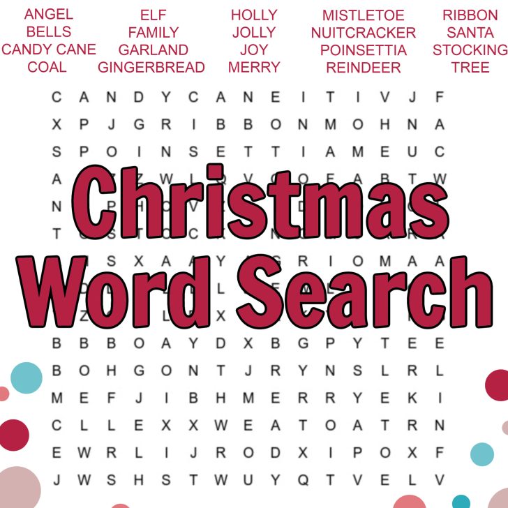 Colorful Christmas Word Search